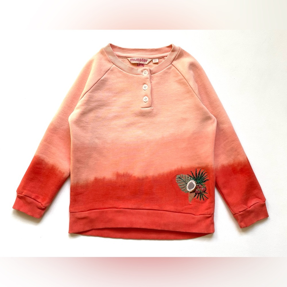 NWOT Munster Kids Unisex Pink Red Pullover Sweatshirt With Buttons 3
